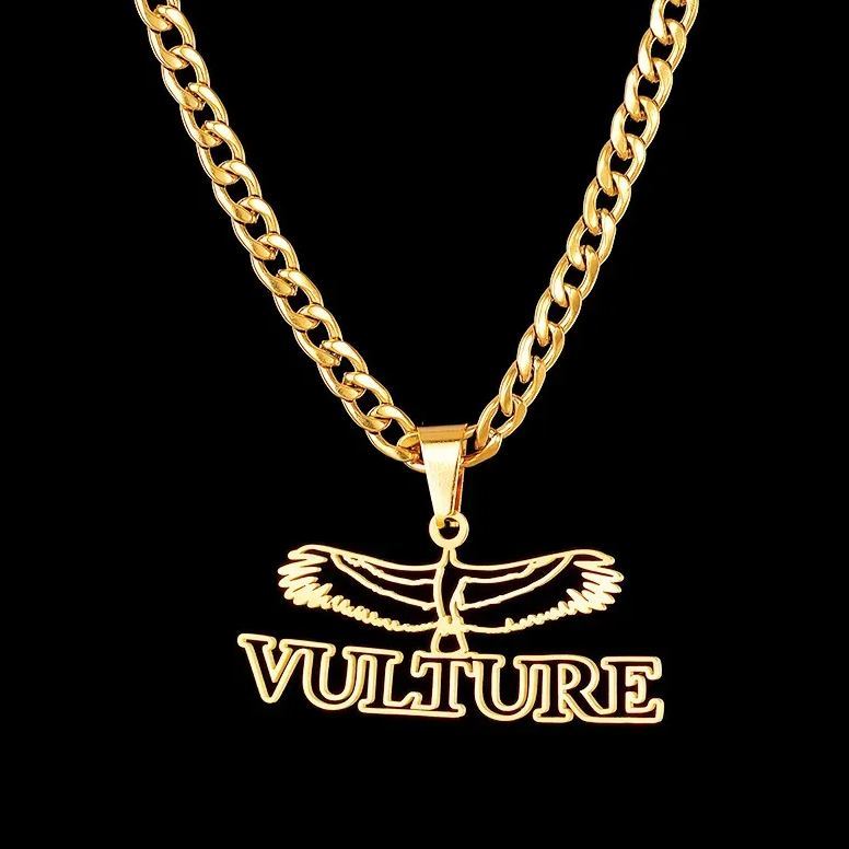 Eagle Pendant Cuban Chain Custom Name Necklace